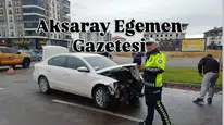 Aksaray'da Tacin Mahallesi'nde iki otomobil çarpıştı: 1 yaralı