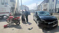Otomobil ile motosiklet çarpıştı: 1 yaralı