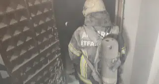 Aksaray’da 5 katlı binada çıkan yangında 6 kişi dumandan etkilendi