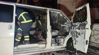 Minibüs yangını korkuttu