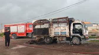 Kamyon kasasında çıkan yangın korkuttu