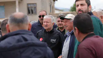 Vali Duru, dolu vuran tarım arazilerinde inceleme yaptı