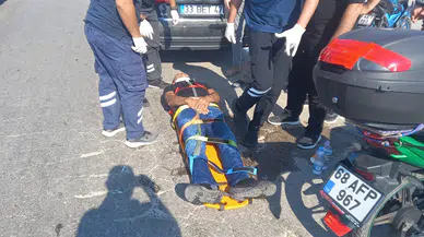 Motosikleti  ile otomobil çarpıştı; 1 yaralı