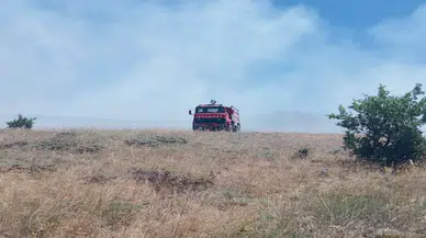 Anız Yangını Ormana  Sıçramadan Söndürüldü