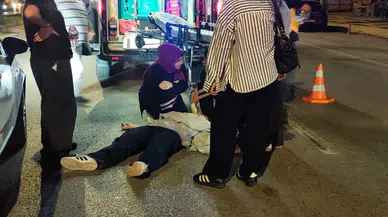Otomobilden düşen yolcu yaralandı