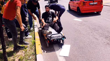 Motosiklet devrildi: 1 yaralı