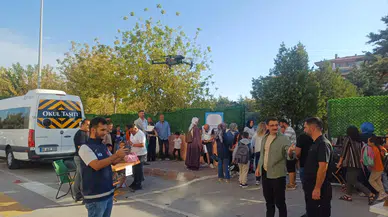 Aksaray’da okul önlerinde dron destekli denetim