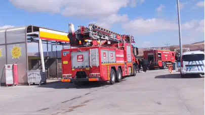 Aksaray’da petrol istasyonunun deposunda çıkan yangın korkuttu