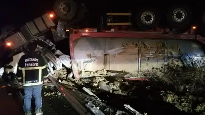 Aksaray’da kimyasal yüklü tanker devrildi: 1 yaralı