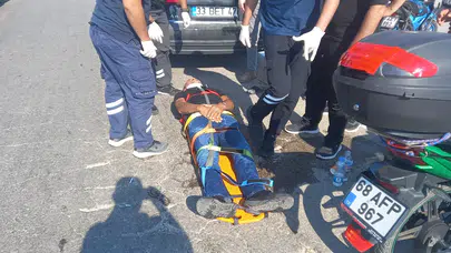 Motosikleti  ile otomobil çarpıştı; 1 yaralı