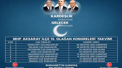 Aksaray MHP’de ilçe Kongre Takvimi Açıklandı