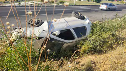 Aksaray’da otomobil takla attı: 1 yaralı