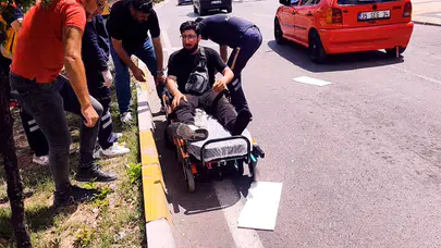 Motosiklet devrildi: 1 yaralı