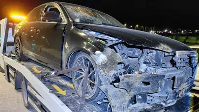 Eskil'de Otomobilin Domuza Çarptığı Anlar Kamerada