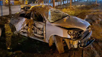 Yoldan çıkan otomobil takla attı: 2 yaralı