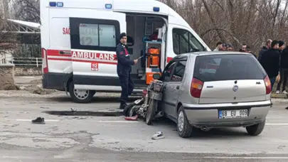 Otomobil ile motosiklet çarpıştı: 3 yaralı