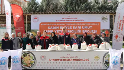 Kadın çiftçilere aspir tohumu dağıtıldı