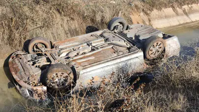 Aksaray'da otomobil, sulama kanalına uçtu: Baba kız yaralandı