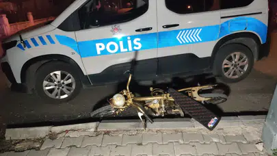Terk edilmiş motosiklet otoparka çekildi