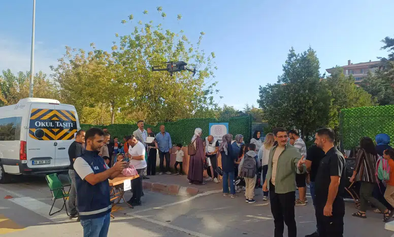 Aksaray’da okul önlerinde dron destekli denetim